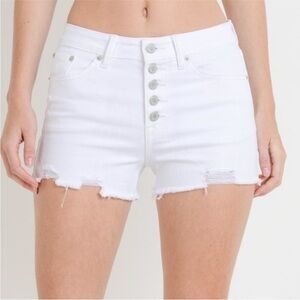 Just USA NWT button front white Jean shorts